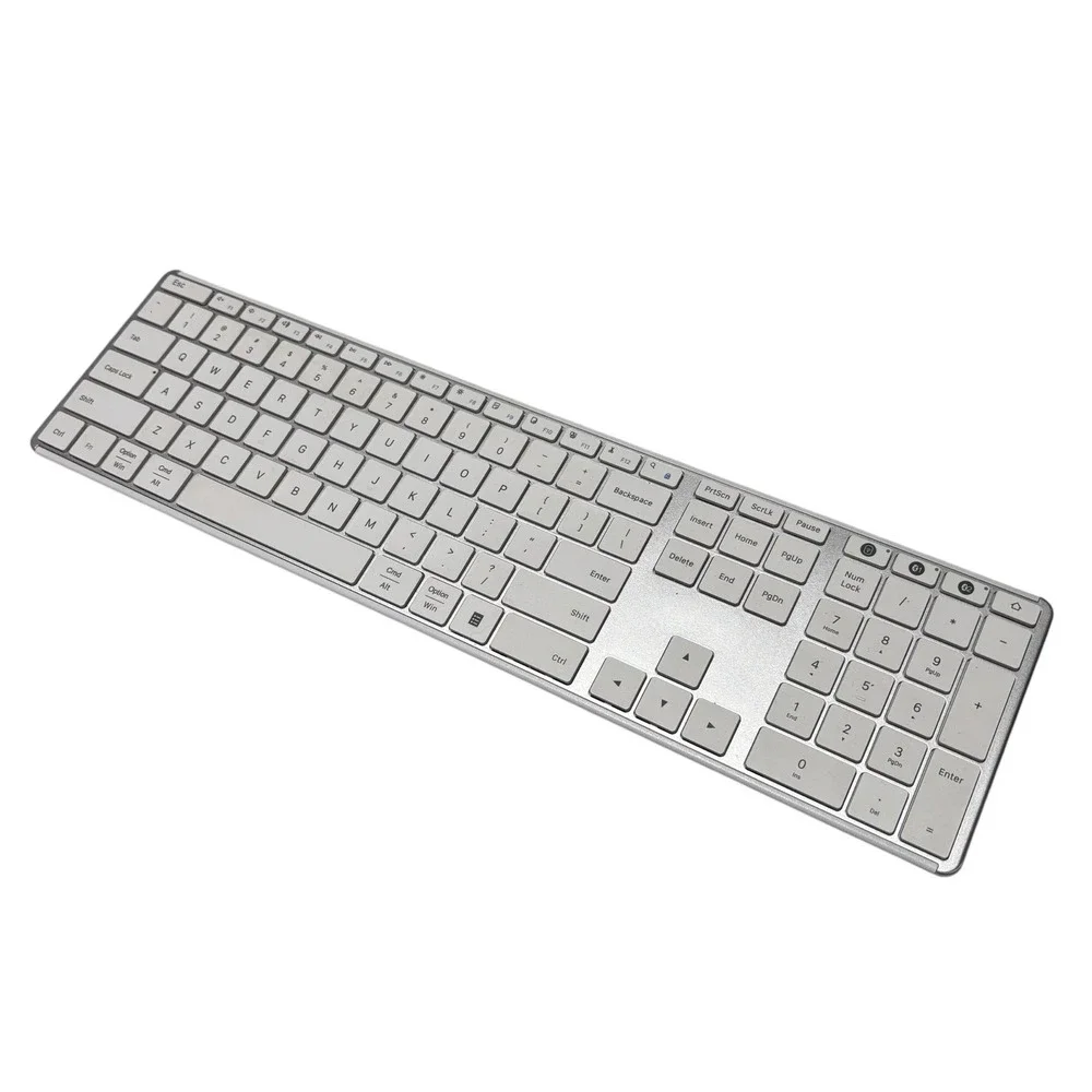 Seenda Wireless Bluetooth Keyboard No Cords White Silver‎